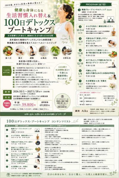 画像1: 100日デトックスブートキャンプ　第1期-生活習慣を入れ替えて、健康体に生まれ変わる100日間- (1)